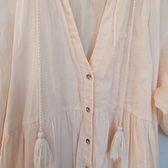 Spell & The Gypsy peach Honey Smock Dress Medium - Picture 3 of 4